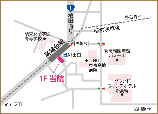 品川ブレストクリニックの地図